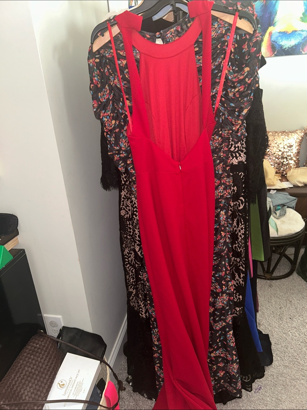 BHLDN Black Halter Open-Back Maxi Dress with Front Slit - Picture 8 of 8